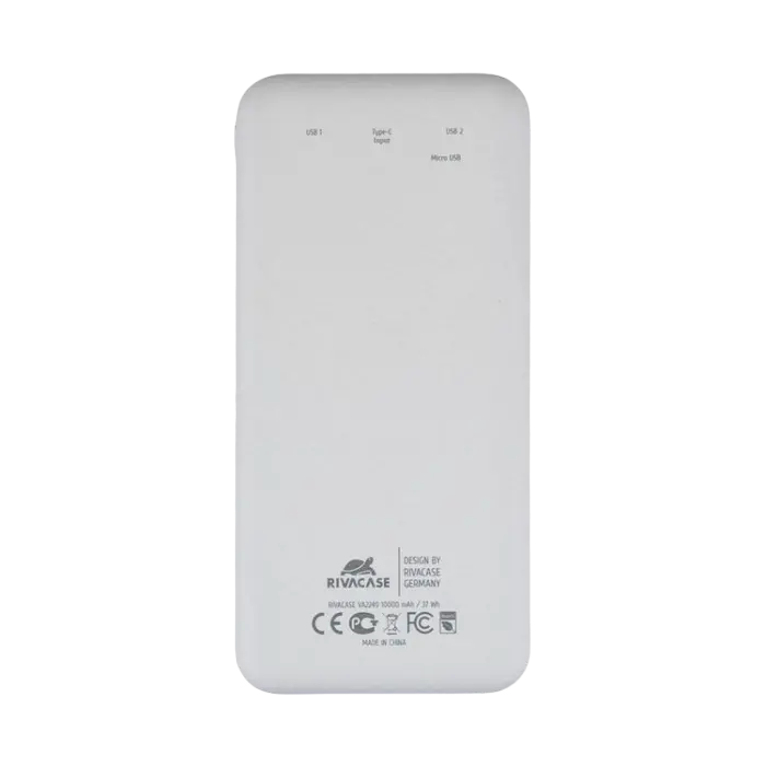 Power Bank Rivacase 10000 mAh, VA2240, White
