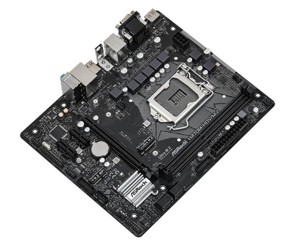 Материнская плата ASRock H470M-HDV/M.2, LGA1200, Intel H470, Micro-ATX