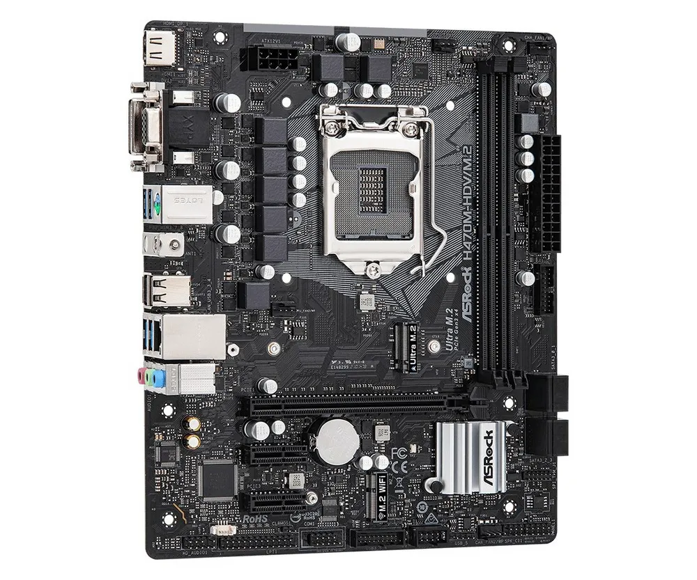 Материнская плата ASRock H470M-HDV/M.2, LGA1200, Intel H470, Micro-ATX