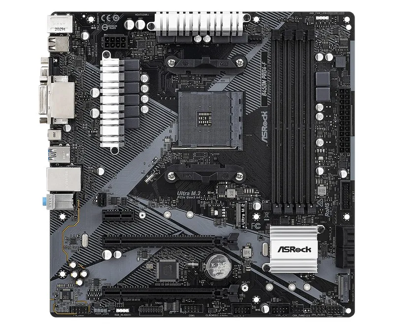Материнская плата ASRock B450M PRO4-F R2.0, AM4, AMD B450, Micro-ATX
