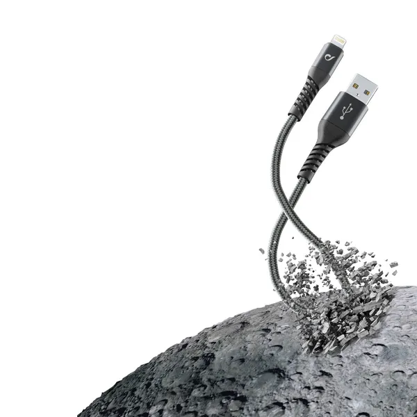 Cablu încărcare și sincronizare Cellularline Tetraforce Cable 200cm - Lightning, USB Type-A/Lightning, 2m, Negru