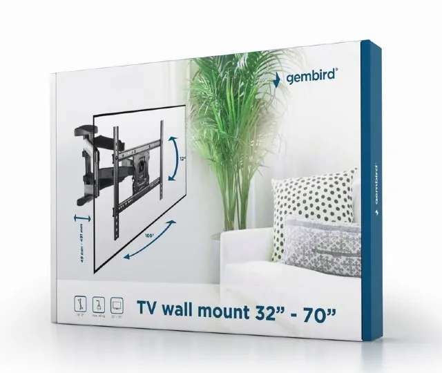 Suport TV de perete  Gembird WM-70RT-01, Negru