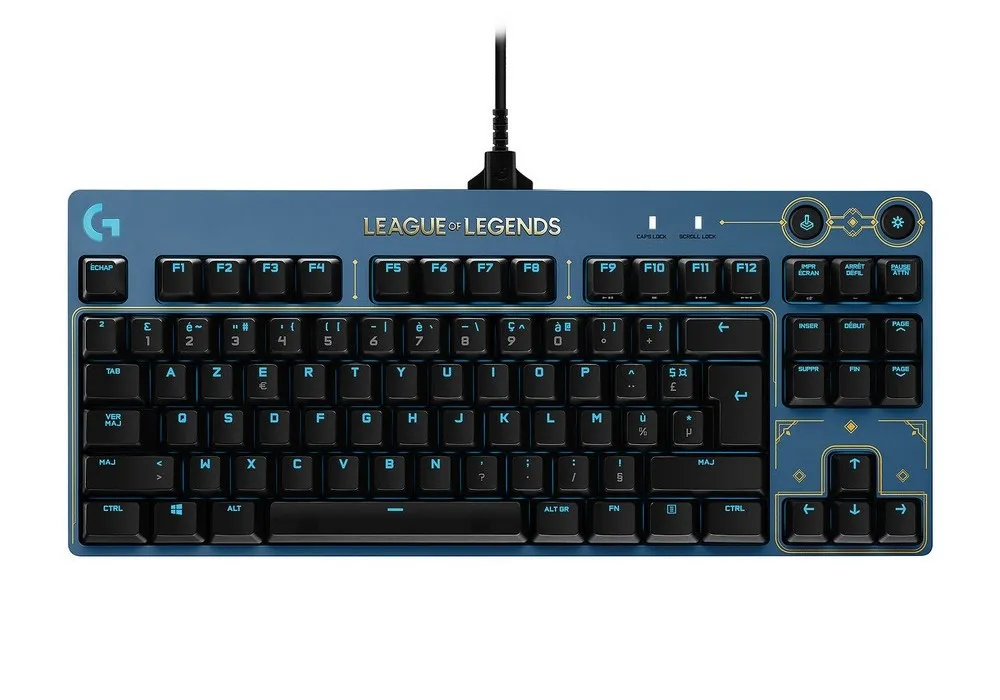 Клавиатура Logitech G Pro LOL, Проводное, Синий