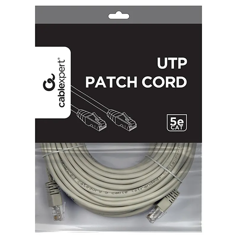 Patch cord Cablexpert PP12-20M, CAT5e UTP, 20m, Gri
