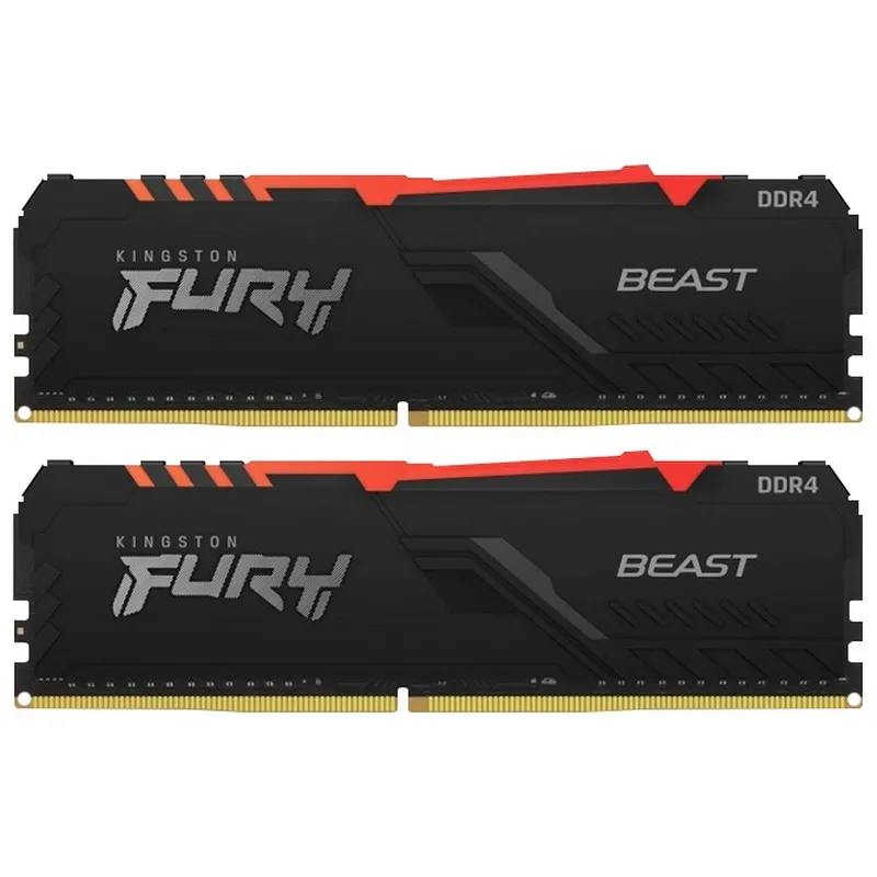 Оперативная память Kingston FURY Beast RGB, DDR4 SDRAM, 3733 МГц, 32Гб, KF437C19BB1AK2/32