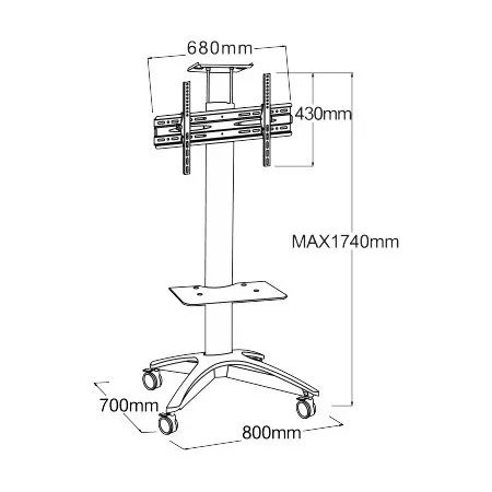 Suport TV Mobil CHARMOUNT CT-FTVS-T17, Alb