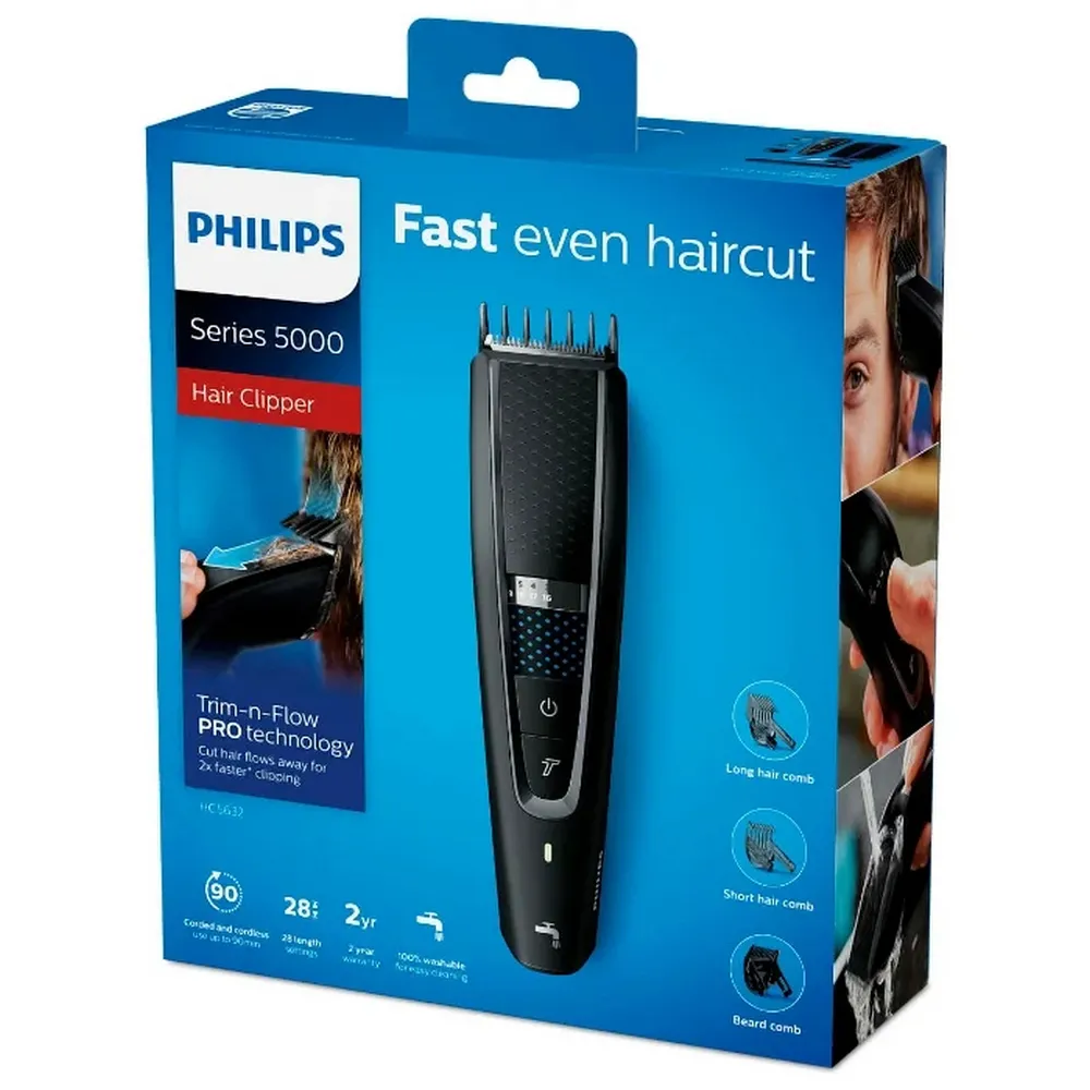 Aparat de tuns Philips Series 5000 HC5632/15, Negru