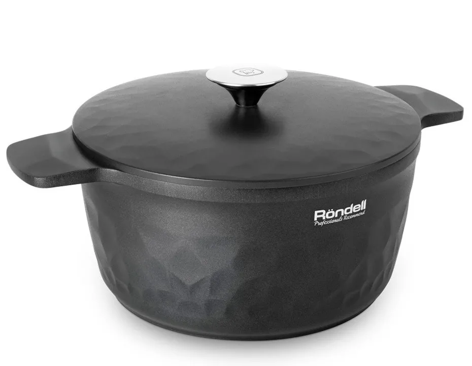 Кастрюля Rondell ArtDeco, 4,8л, Чёрный