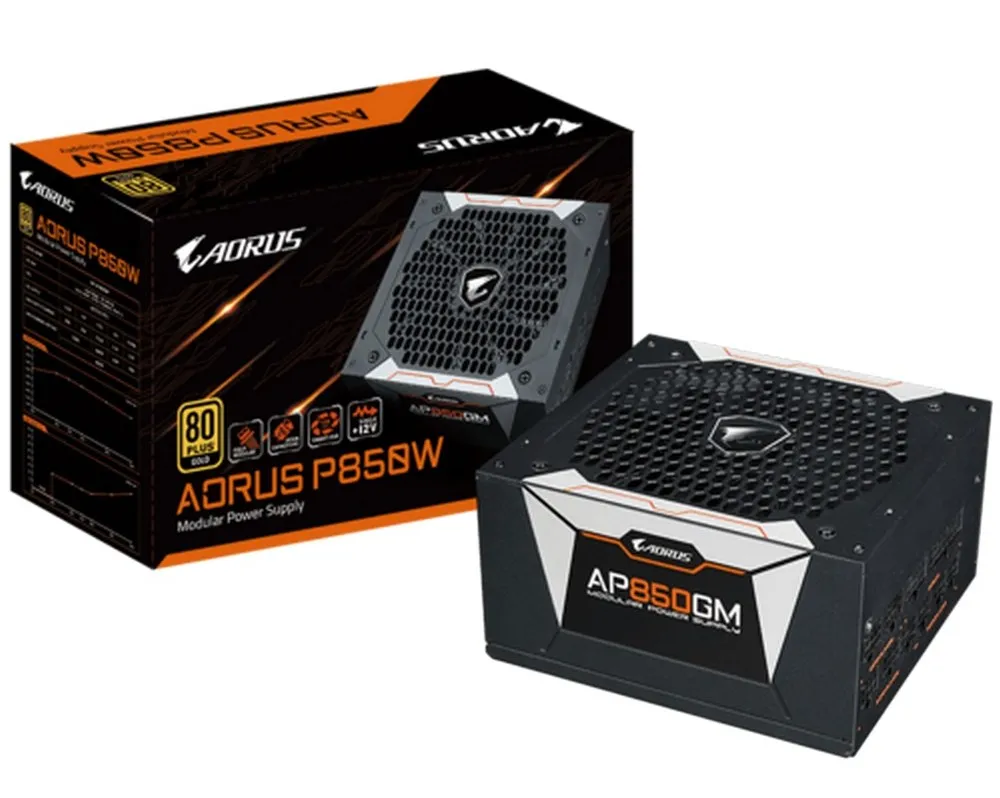 Блок питания для компьютеров Gigabyte GP-AP850GM, 850Вт, ATX, Полностью модульный