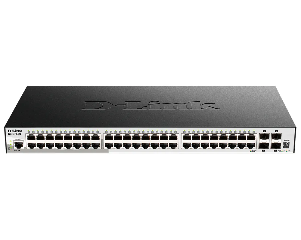 Сетевой коммутатор D-Link DGS-1510-52X, 48x 10/100/1000 Мбит/с, 4x SFP+