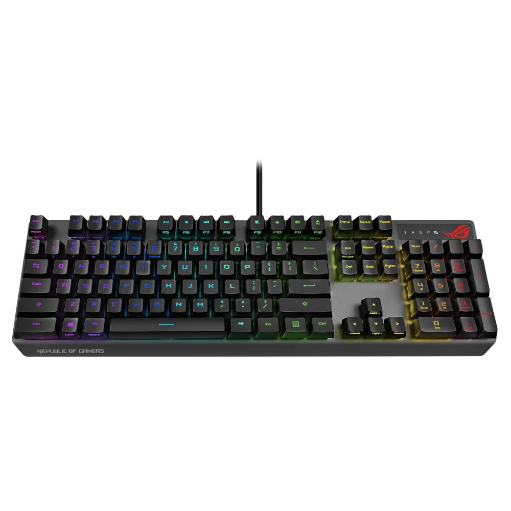 Gaming Keyboard Asus Strix Scope RX, Optical, for FPS, Aura Sync RGB, IP56, US Layout