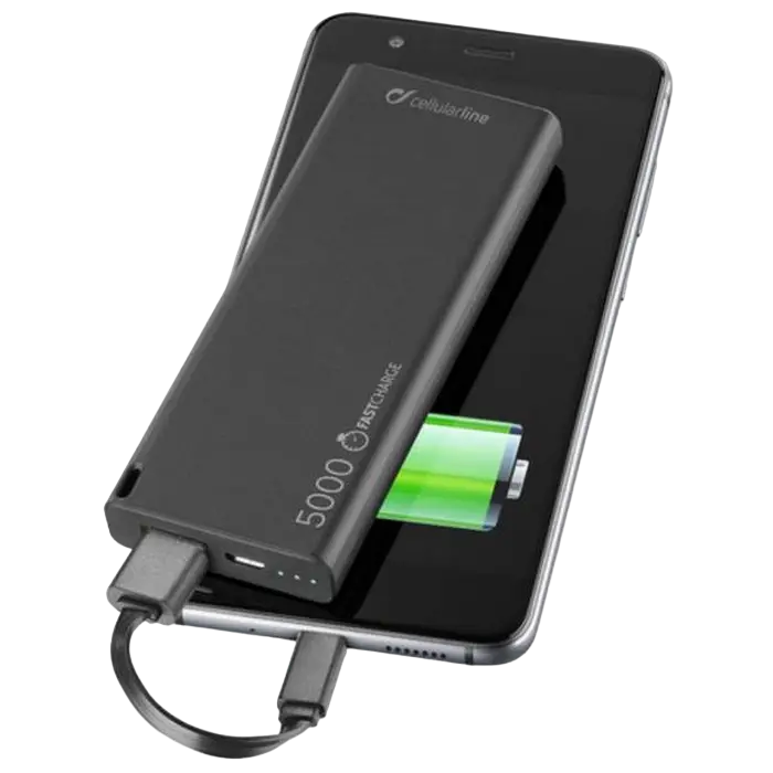 Портативное зарядное устройство Cellularline FreePower MANTA 5000, 5мА·ч, Чёрный