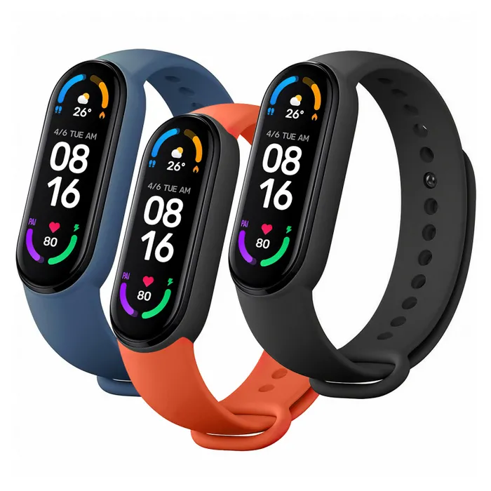 Curea pentru ceas Xiaomi MiBand 6, Negru/Portocaliu/Albastru