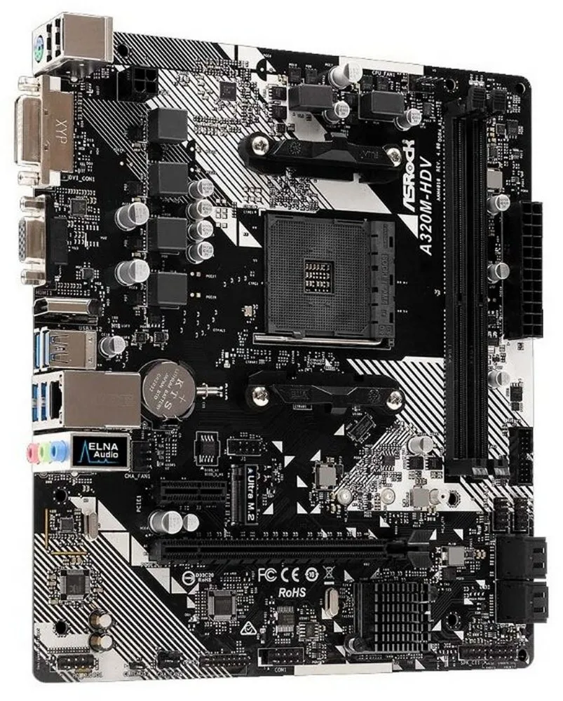 Материнская плата ASRock A320M-HDV R4.0, AM4, AMD A320, Micro-ATX