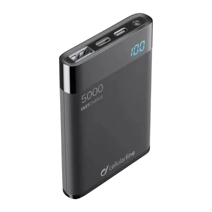 Портативное зарядное устройство Cellularline FreePower MANTA 5000, 5мА·ч, Чёрный