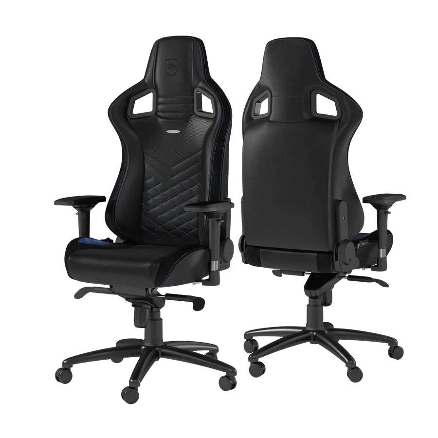 Scaun Gaming Noblechairs Epic, PU Piele, Negru/Albastru