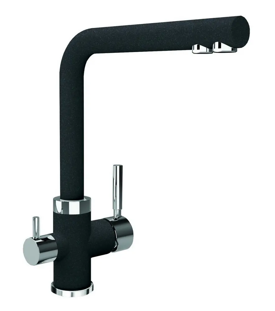 Смеситель для кухни Florentina ARES Черный с подключением к фильтру