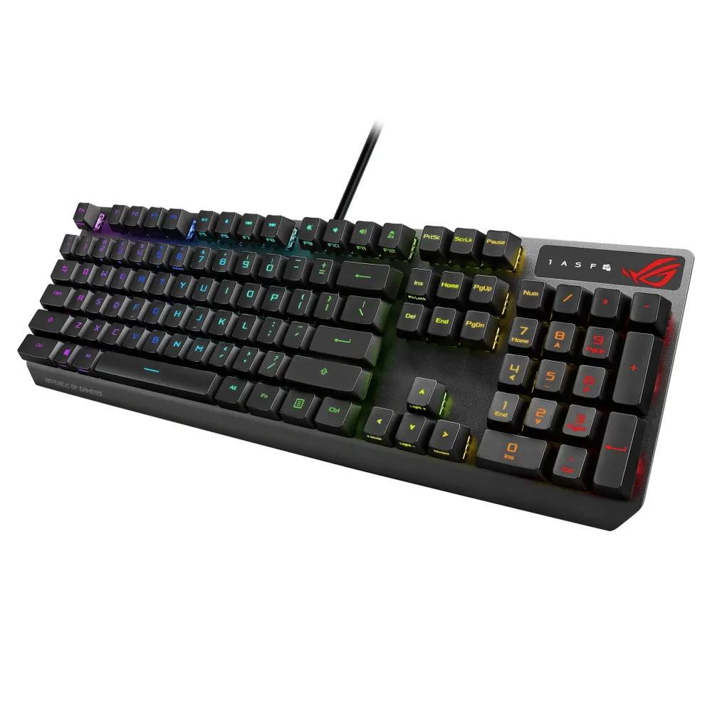 Gaming Keyboard Asus Strix Scope RX, Optical, for FPS, Aura Sync RGB, IP56, US Layout
