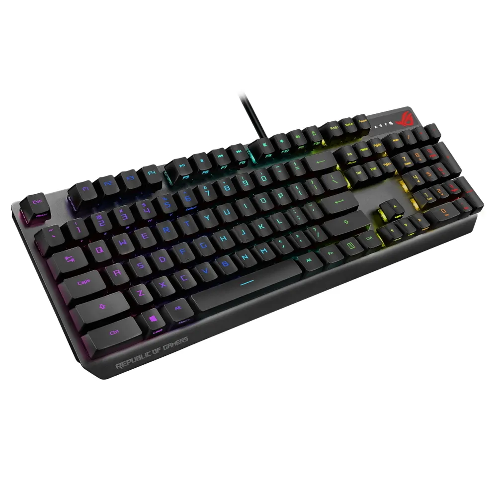 Gaming Keyboard Asus Strix Scope RX, Optical, for FPS, Aura Sync RGB, IP56, US Layout