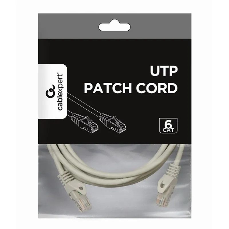 Patch cord Cablexpert PP6U-3M, Cat6 UTP, 3m, Gri