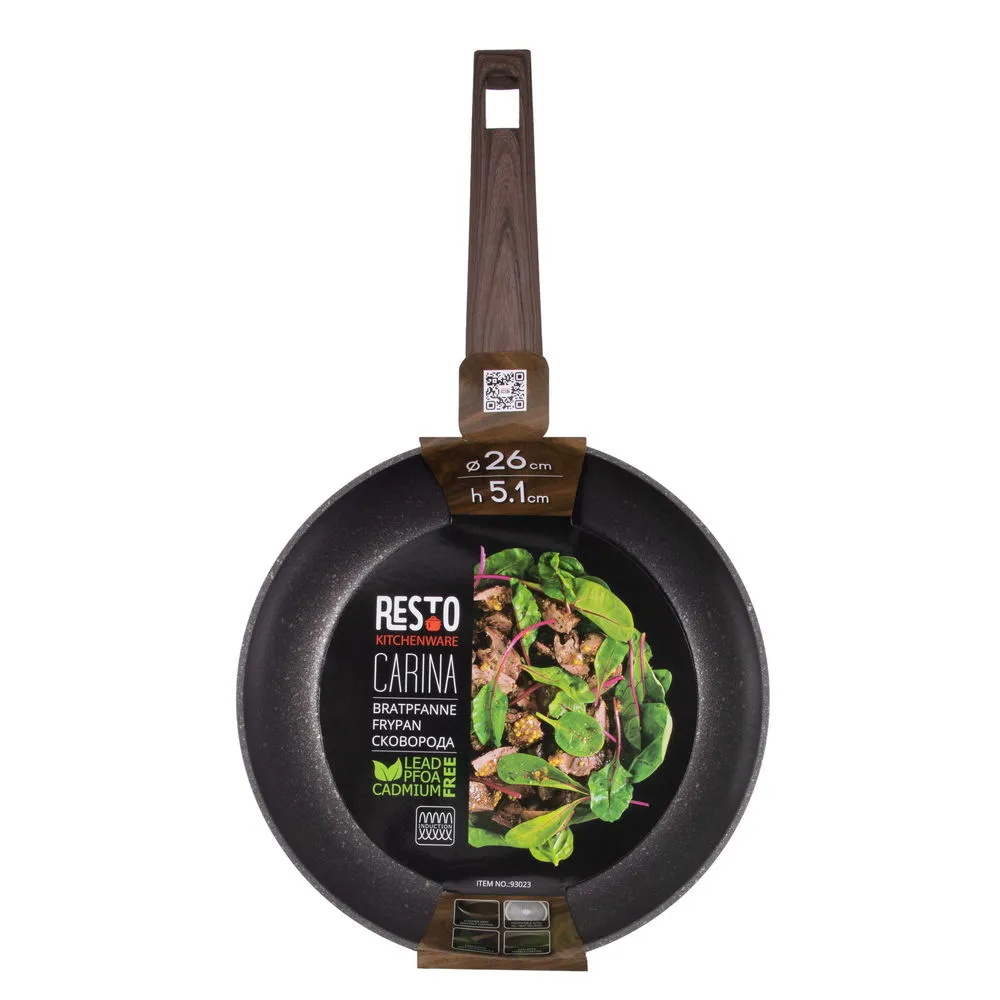 Сковорода RESTO 93022, 24см, Коричневый
