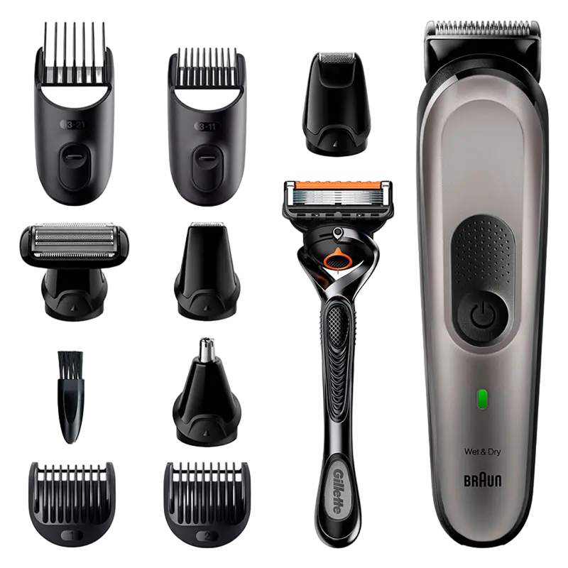 Мужской Триммер Braun MGK7320, Серный | Серебристый