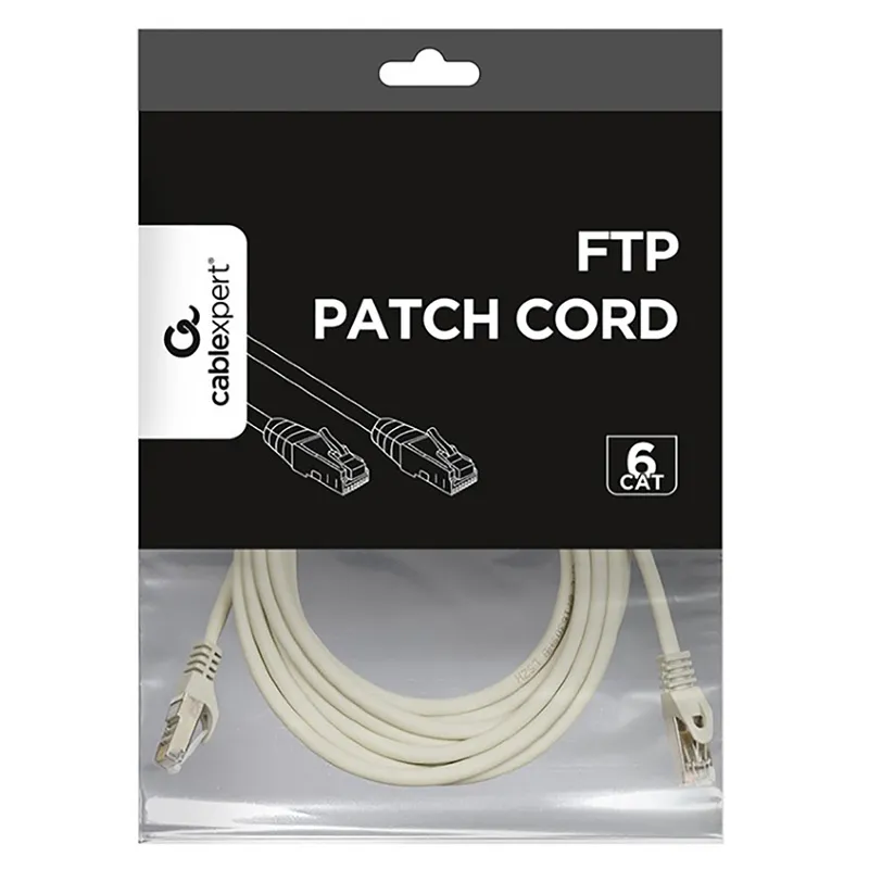 Patch cord Cablexpert PP6-5M/W, Cat6 FTP , 5m, Alb