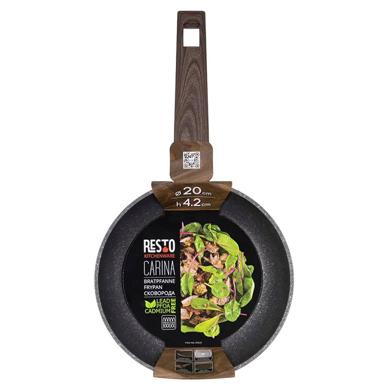 Сковорода RESTO 93020, 20см, Коричневый