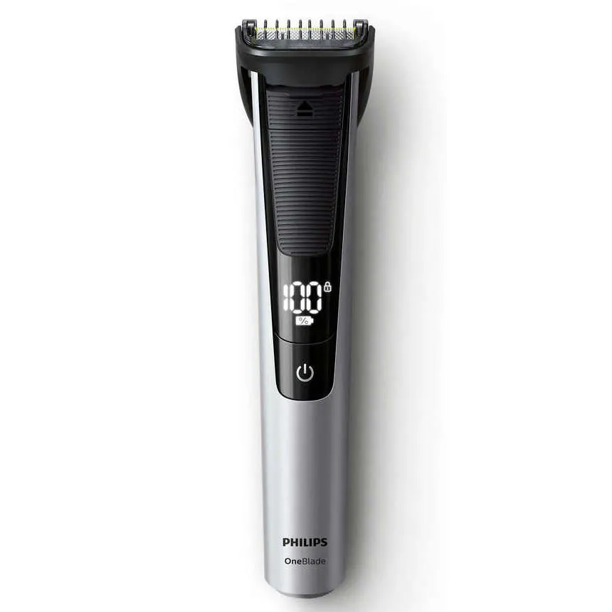 Trimmer pentru bărbați Philips OneBlade Pro QP6520/20, Negru | Argintiu