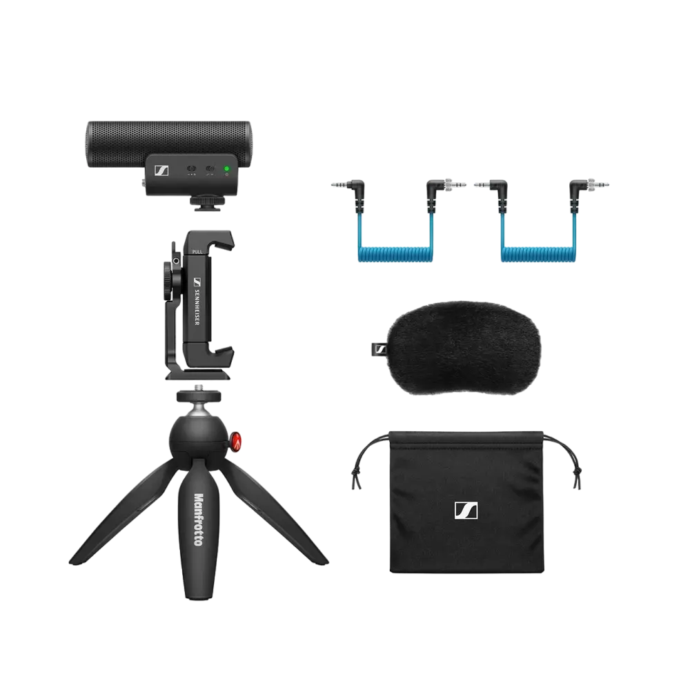 Microfon portabil pentru înregistrare vocală Sennheiser MKE 400, Cu fir, Negru