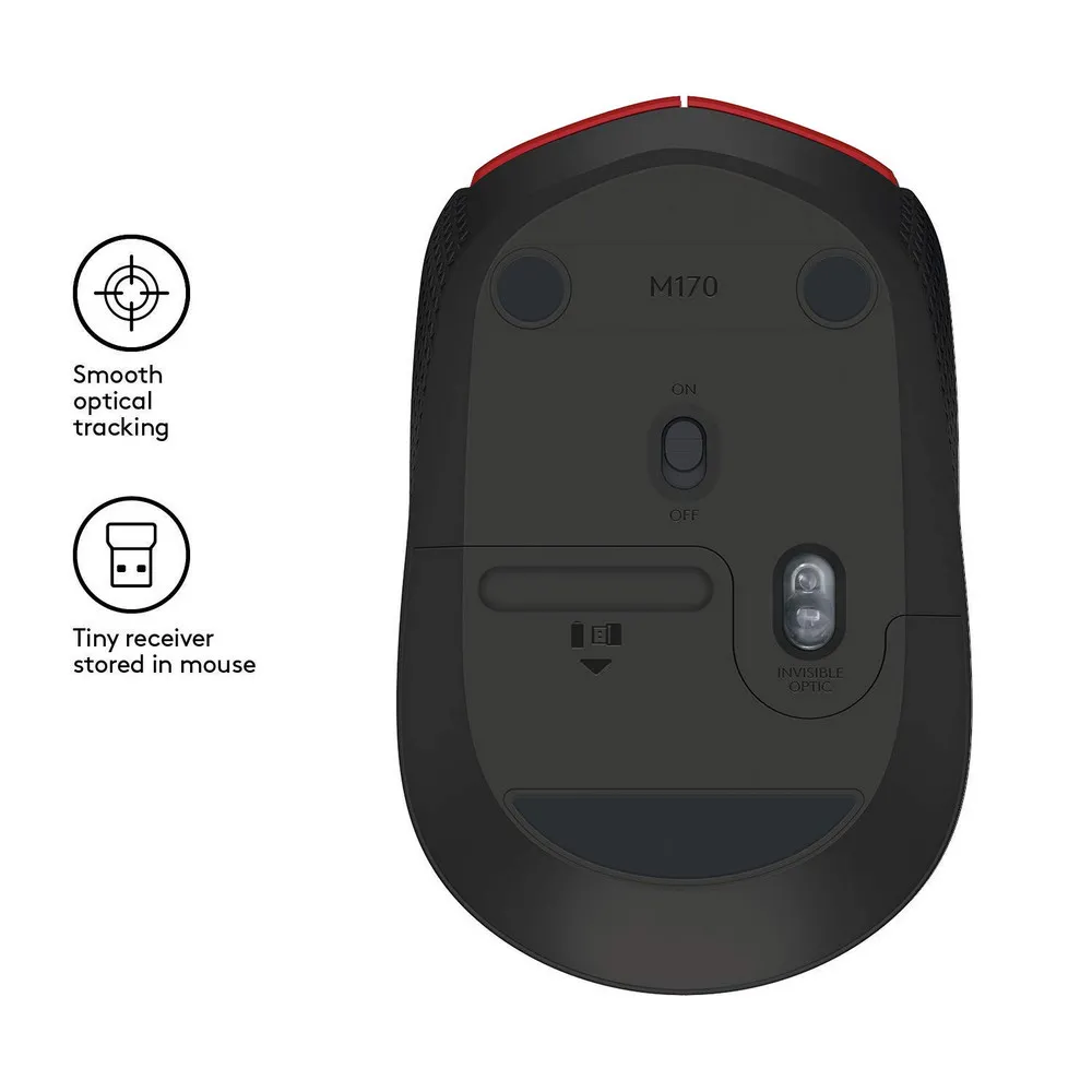 Беcпроводная мышь Logitech M171, Красный