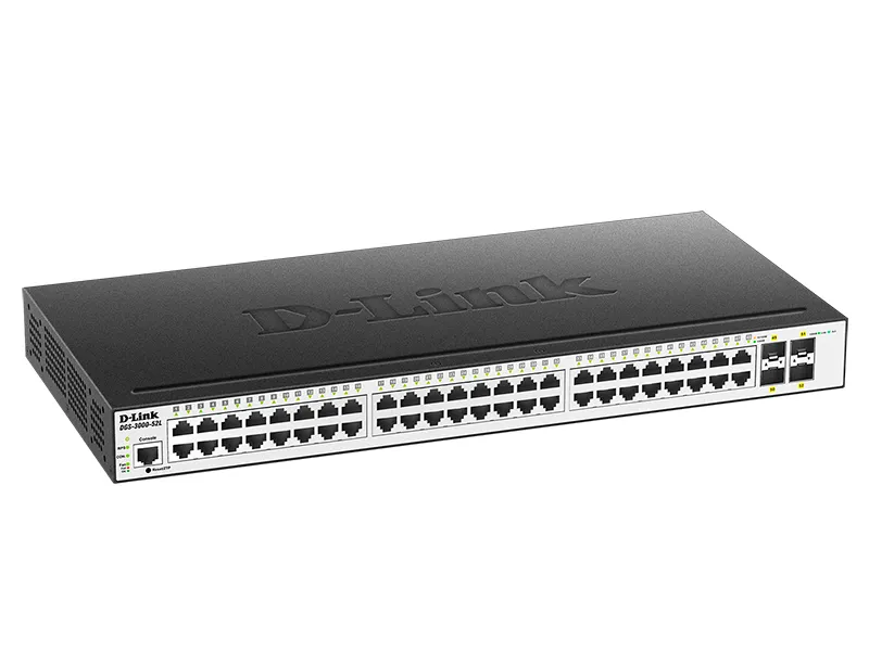 Сетевой коммутатор D-Link DGS-3000-52L, 48x 10/100/1000 Мбит/с, 4x SFP