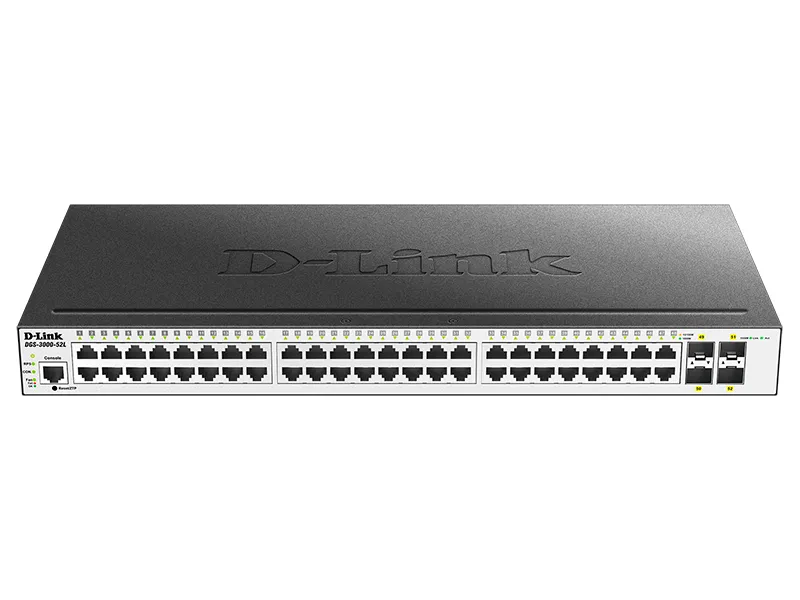 Сетевой коммутатор D-Link DGS-3000-52L, 48x 10/100/1000 Мбит/с, 4x SFP
