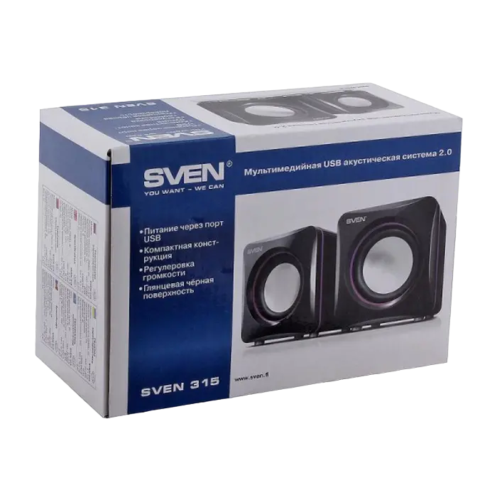 Boxe pentru calculator 2.0 SVEN "315", Negru