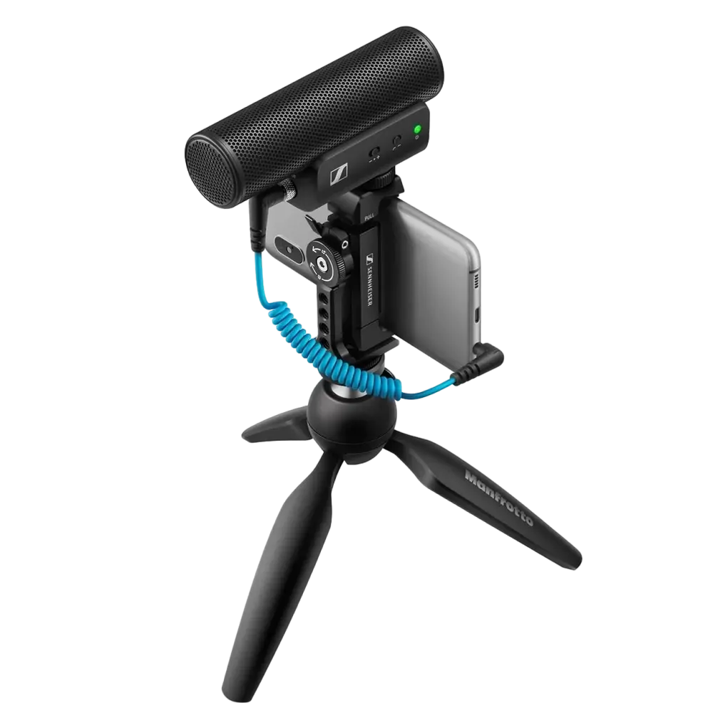 Microfon portabil pentru înregistrare vocală Sennheiser MKE 400, Cu fir, Negru