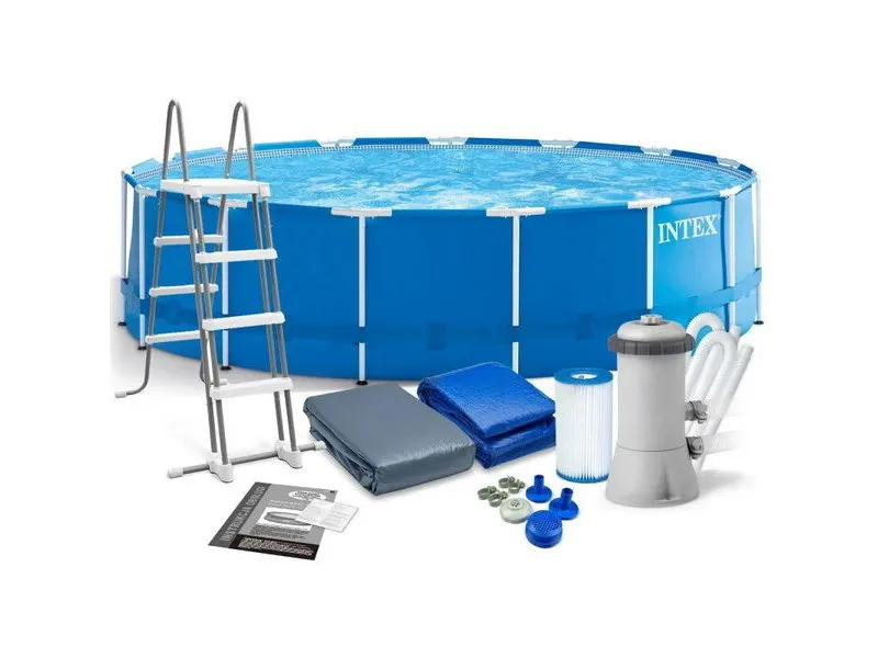 Piscină cu cadru metalic Intex Metal Frame, 16800L, Albastru, 28242