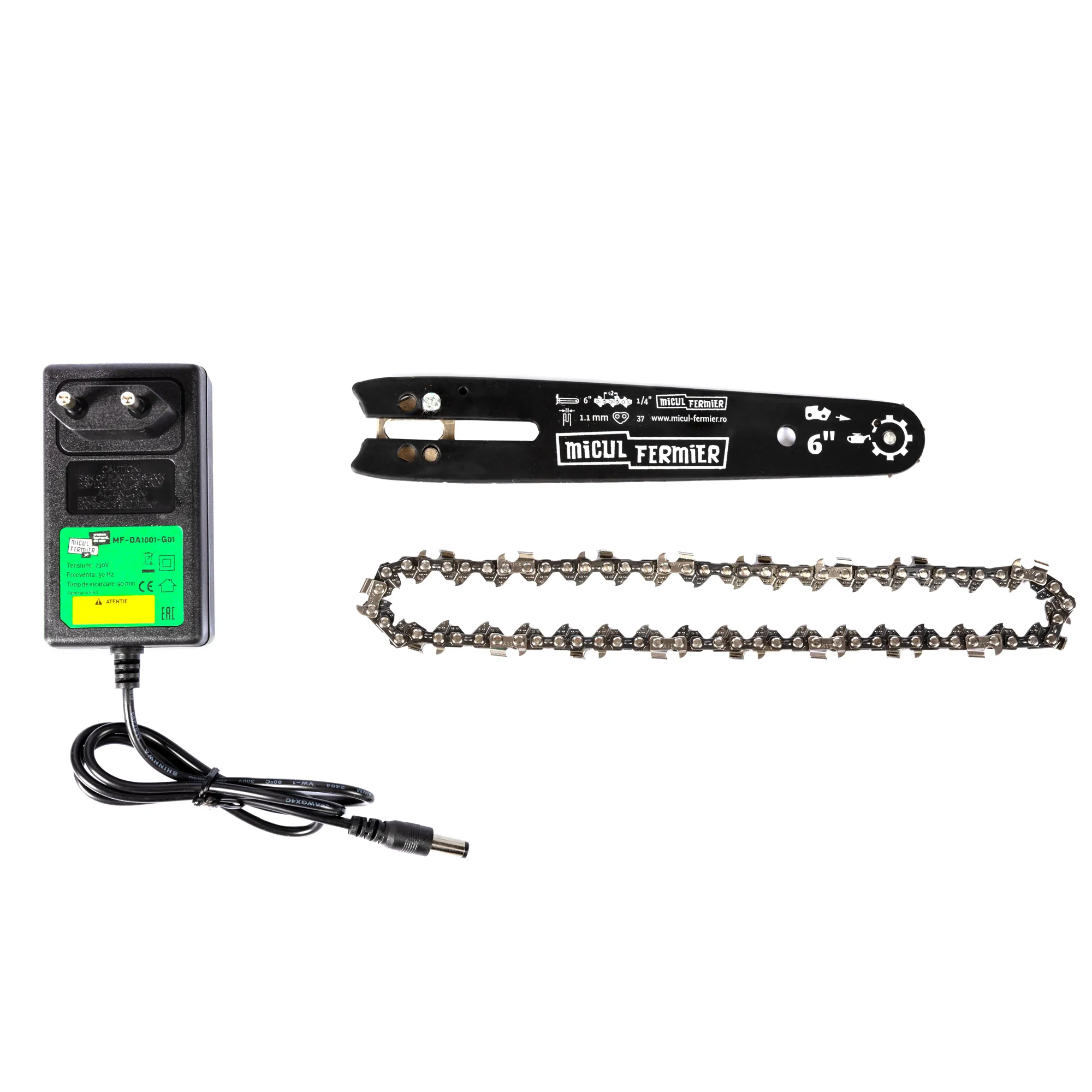 Fierestrau cu 2 lanturi si 2 lame cu acumulator Micul Fermier 20V