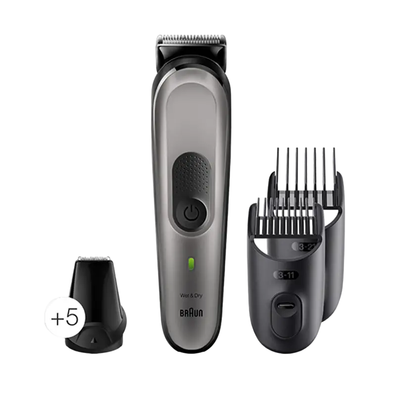 Мужской Триммер Braun MGK7320, Серный | Серебристый