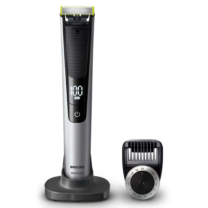 Trimmer pentru bărbați Philips OneBlade Pro QP6520/20, Negru | Argintiu