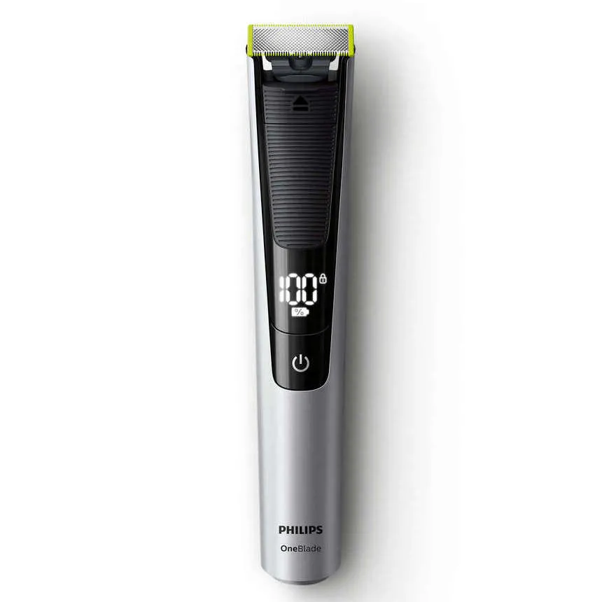Trimmer pentru bărbați Philips OneBlade Pro QP6520/20, Negru | Argintiu