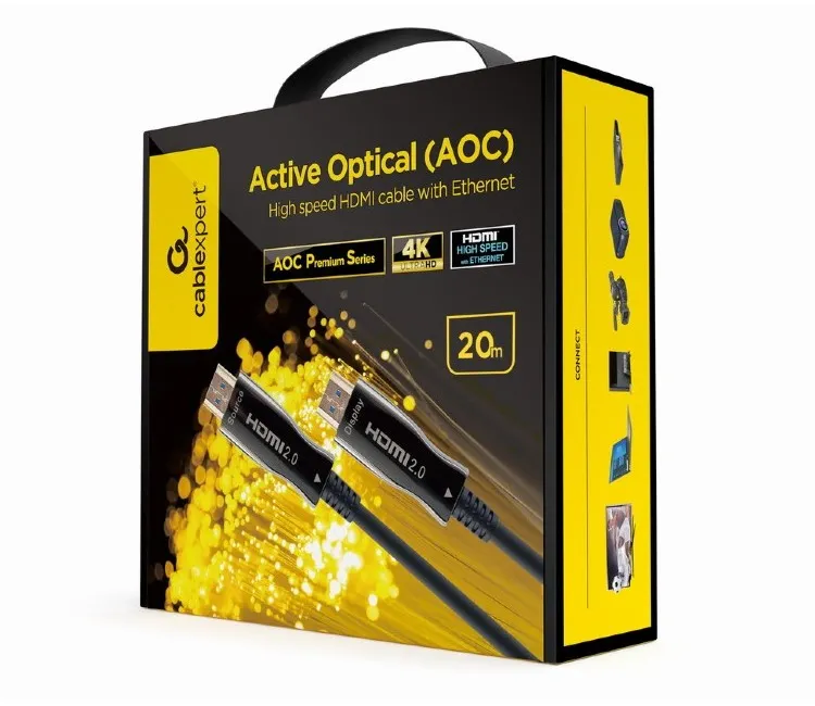 Cablu Video Cablexpert CCBP-HDMI-AOC-20M-02, HDMI (M) - HDMI (M), 20 m, Negru