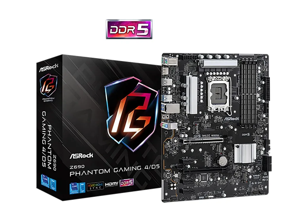 Материнская плата ASRock Z690 PHANTOM GAMING 4/D5, LGA1700, Intel Z690, ATX