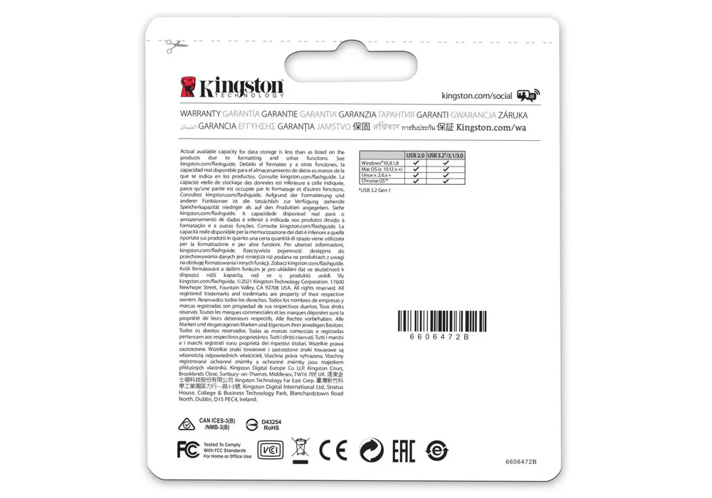 USB Flash накопитель Kingston DataTraveler Micro 3.1, 32Гб, Серебристый