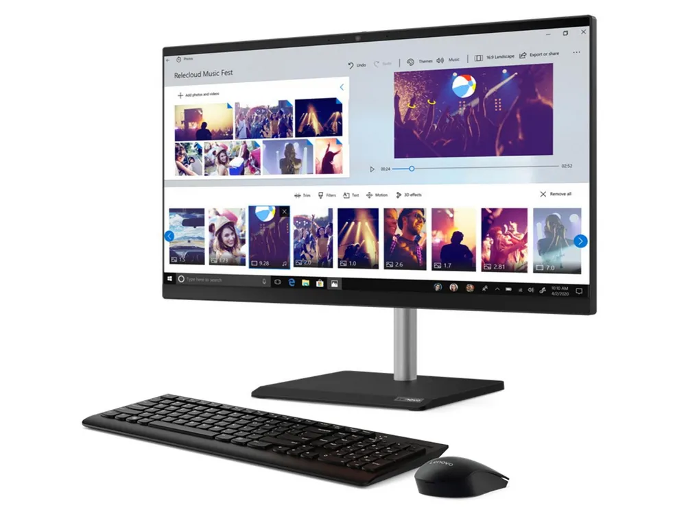 Computer All-in-One Lenovo V50a 24IMB, 23,8", Intel Core i5-10400T, 8GB/256GB, Fără SO, Negru