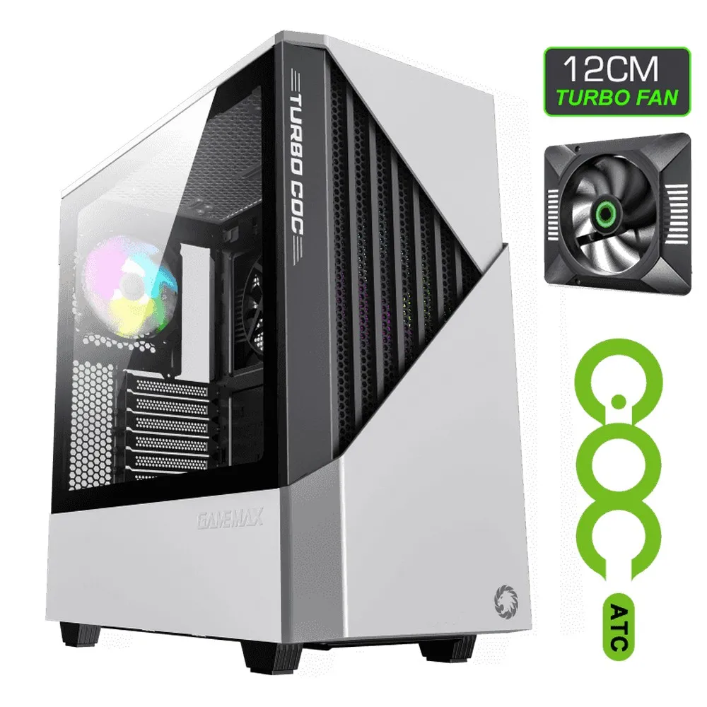 Carcasă PC Gamemax Contac COC, Midi-Tower, ATX, Alb/Negru