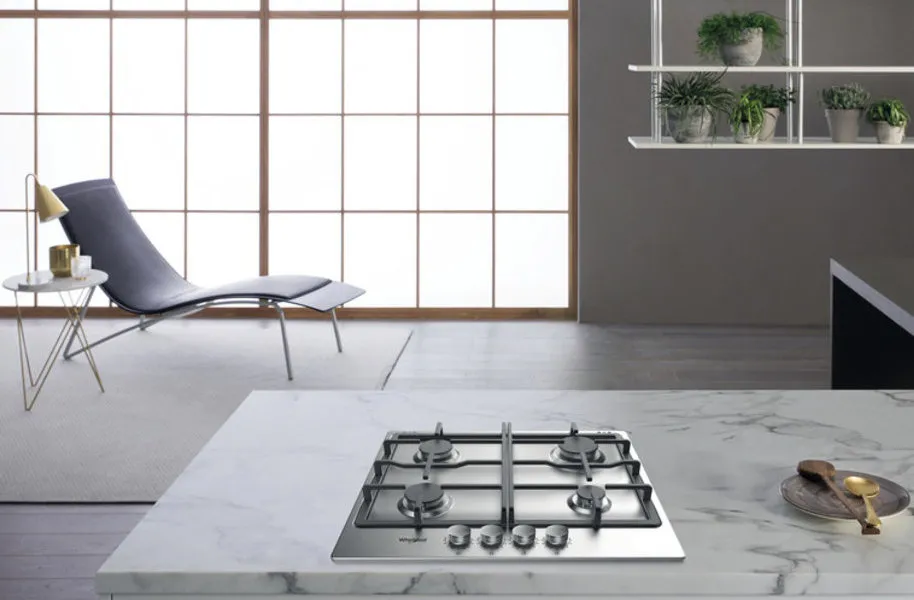 Plită pe gaz Whirlpool TKRL 660 IX, Oțel inoxidabil