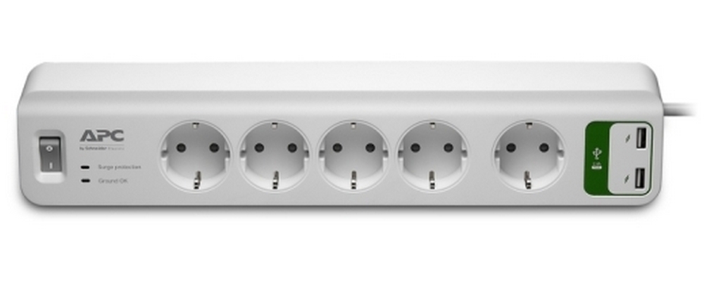 Prelungitor electric APC Essential SurgeArrest PM5U-RS, 5 Prize, 1,83m, Alb