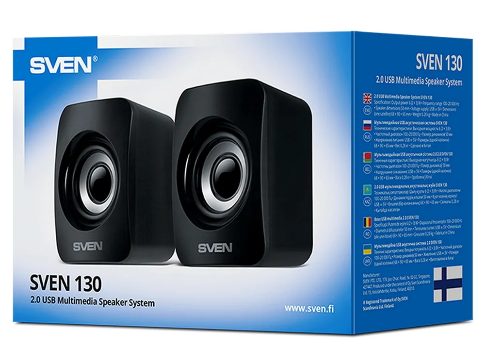 Boxe pentru calculator 2.0 SVEN "130", Negru