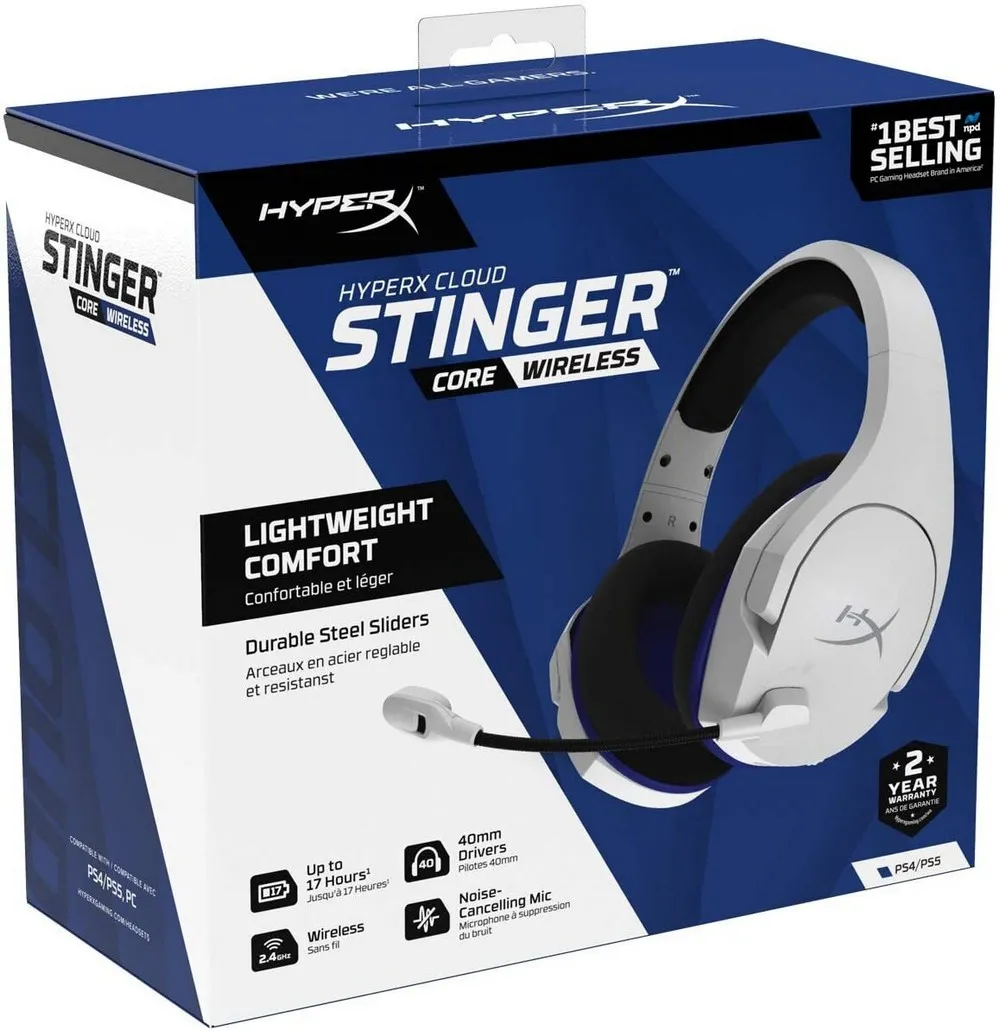 Căști gaming HyperX Cloud Stinger Core PS4, Fără fir, Alb