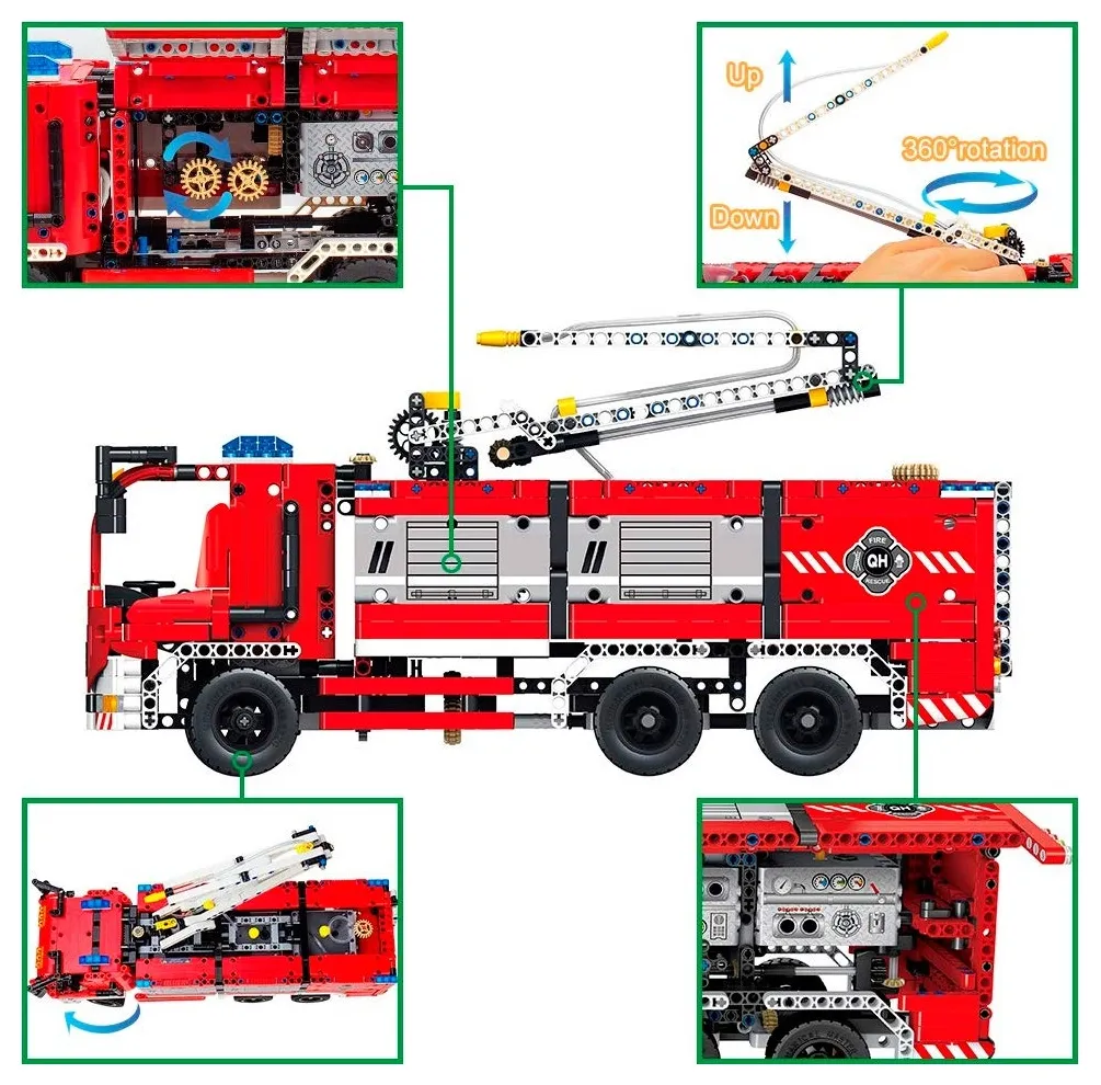 Constructor XTech Fire Truck with Water Spraying